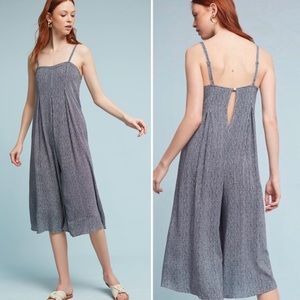 Anthro Saturday Sunday Faye Striped Navy Jumpsuit